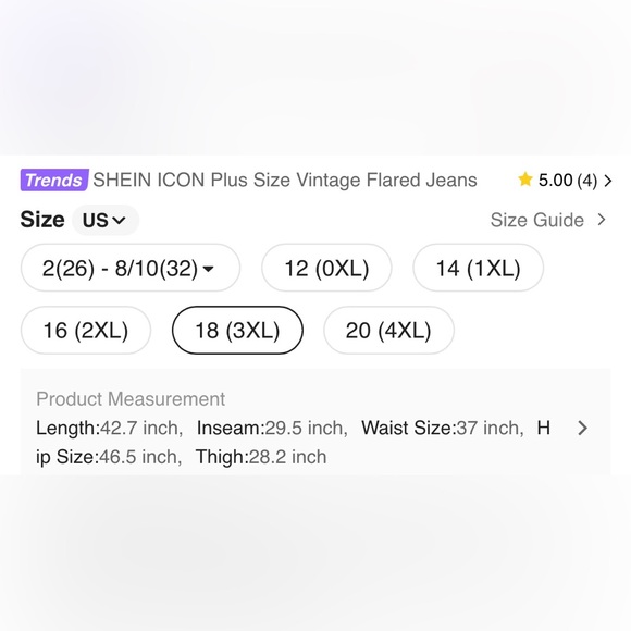 3/$20 ✨SHEIN ICON plus size vintage flare jeans - Picture 7 of 7